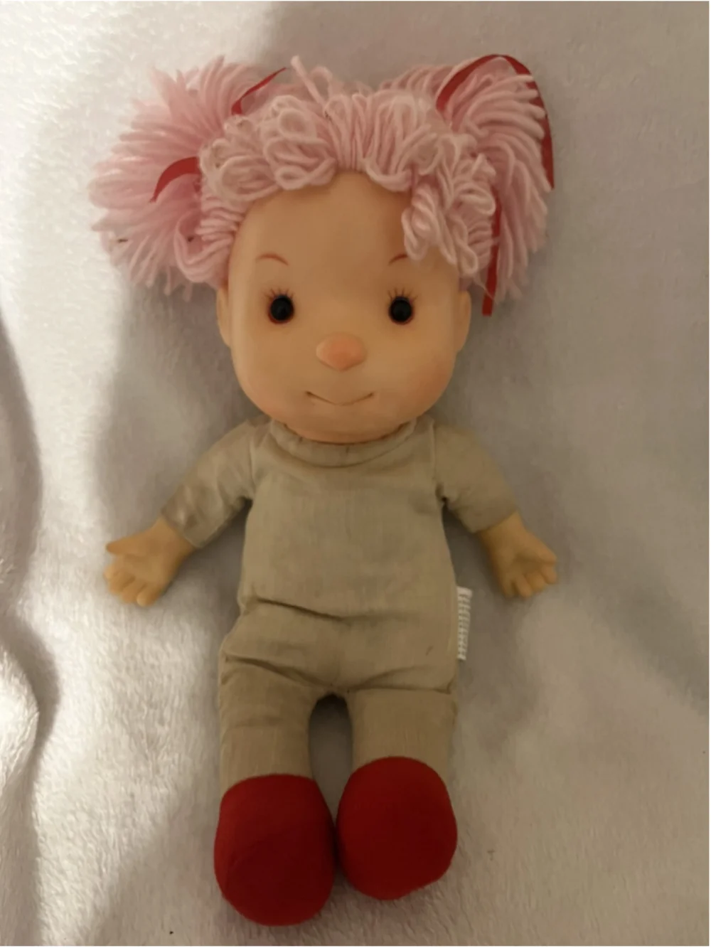 Vintage 1980s Komfy Kid Ice Cream Girl Doll Pink Yarn Hair NO OUTFIT SEE